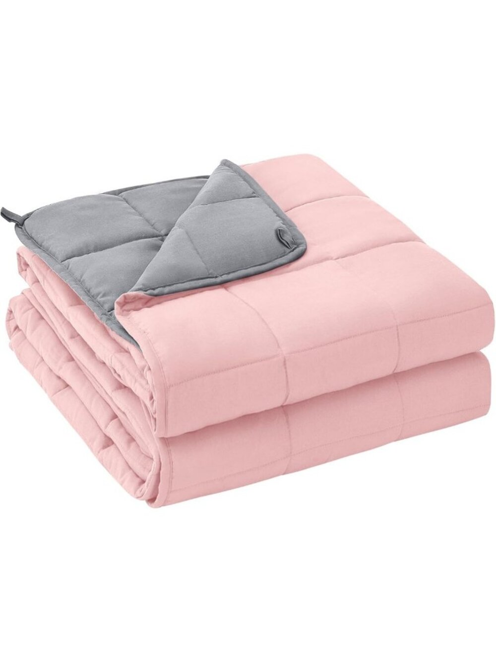 Cozy 15lb Weighted Blanket for Adults, Queen Size 60"x80", Pink & Grey Comfort